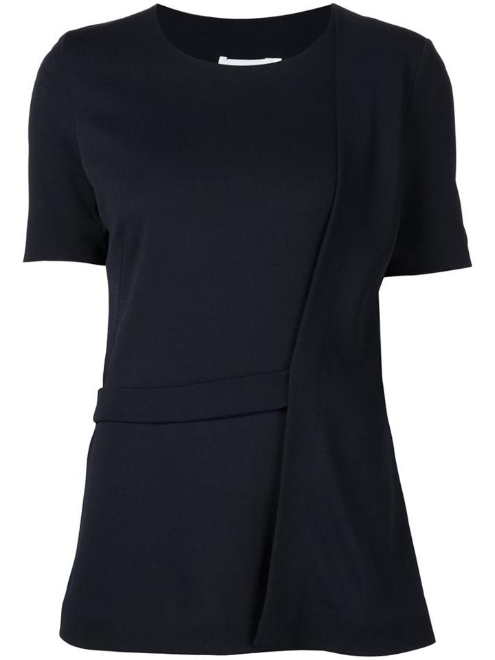 Jil Sander Panelled T-shirt, Women's, Size: 40, Black, Elastodiene/polyamide/viscose