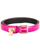 Dolce & Gabbana Padlock Belt, Women's, Size: 90, Pink/purple, Leather