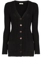 Toteme Ribbed Button Cardigan - Black