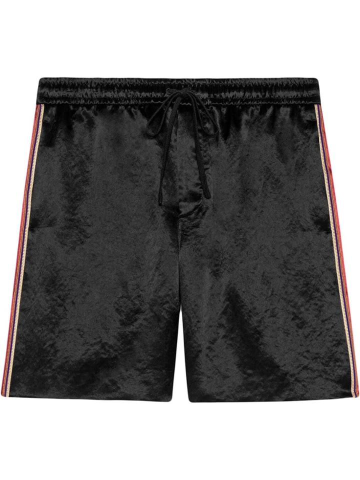 Gucci Bi-material Printed Shorts - Black