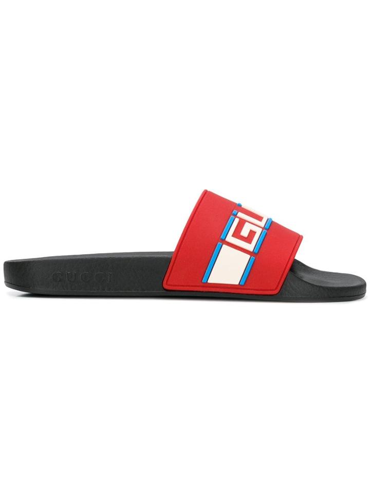 Gucci Gucci Stripe Slides - Red