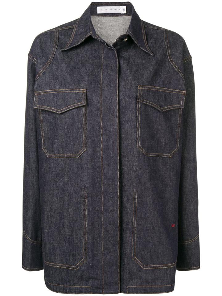 Victoria Beckham Dark Denim Jacket - Blue