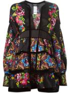 Dsquared2 Floral Frill Dress, Women's, Size: 40, Black, Silk/viscose/polyester