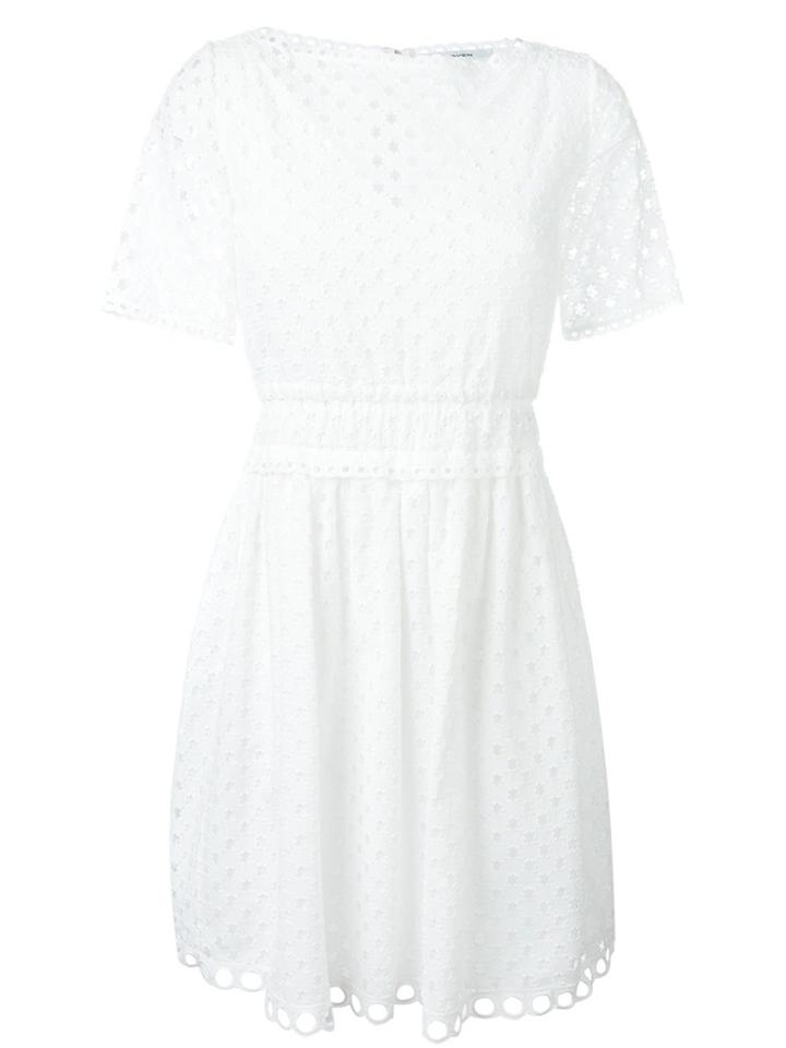 Carven Broderie Anglaise Skater Dress - White