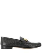 Versace Embossed Greek Key Loafers - Black