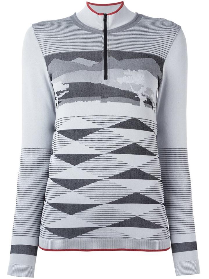 Adidas By Stella Mccartney Zipped Collar Sweatshirt, Women's, Size: Small, Grey, Nylon/polyester/spandex/elastane