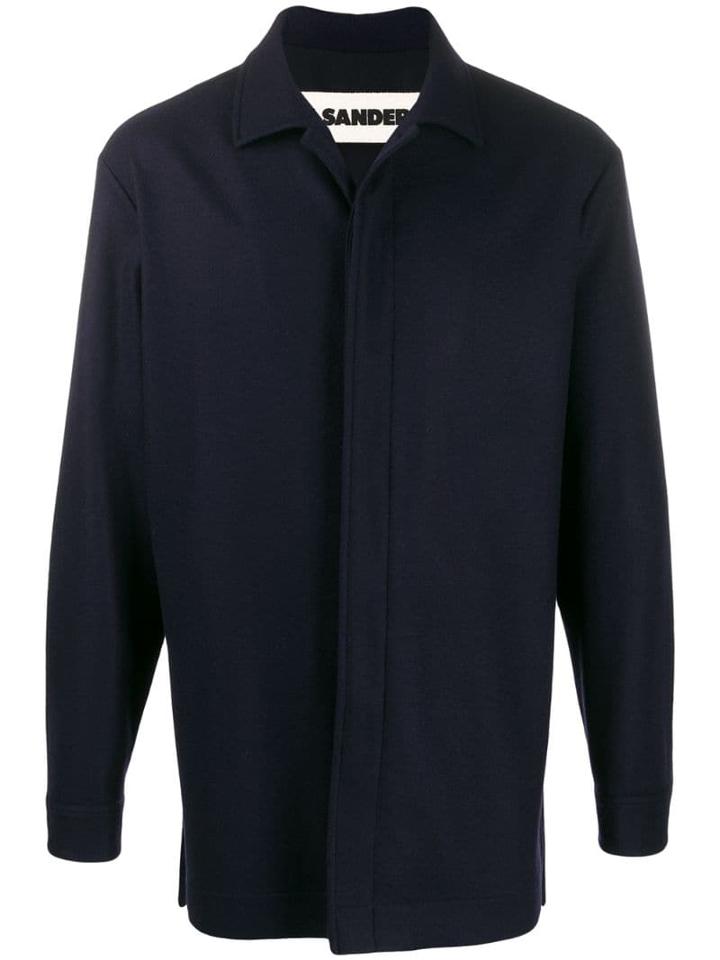 Jil Sander Midi Shirt Jacket - Blue