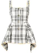 Rosie Assoulin Checked Button Blouse - White
