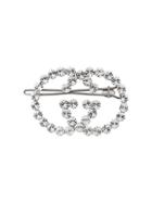 Gucci Gg Crystal Hair Clip - Metallic