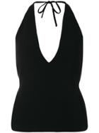 Gareth Pugh Plunge Halterneck Top - Black