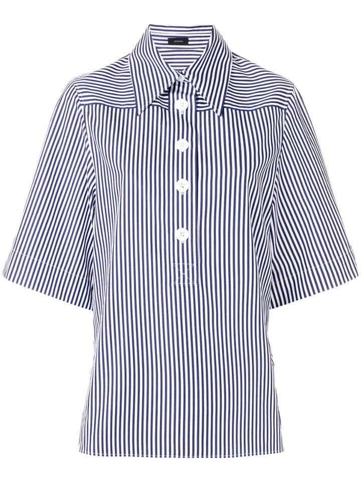Joseph Short-sleeve Stripe Shirt - Blue