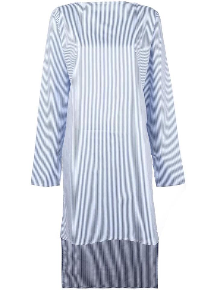 Lucio Vanotti High Low Hem Striped Tunic, Women's, Size: 1, Blue, Cotton