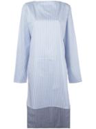 Lucio Vanotti High Low Hem Striped Tunic, Women's, Size: 1, Blue, Cotton