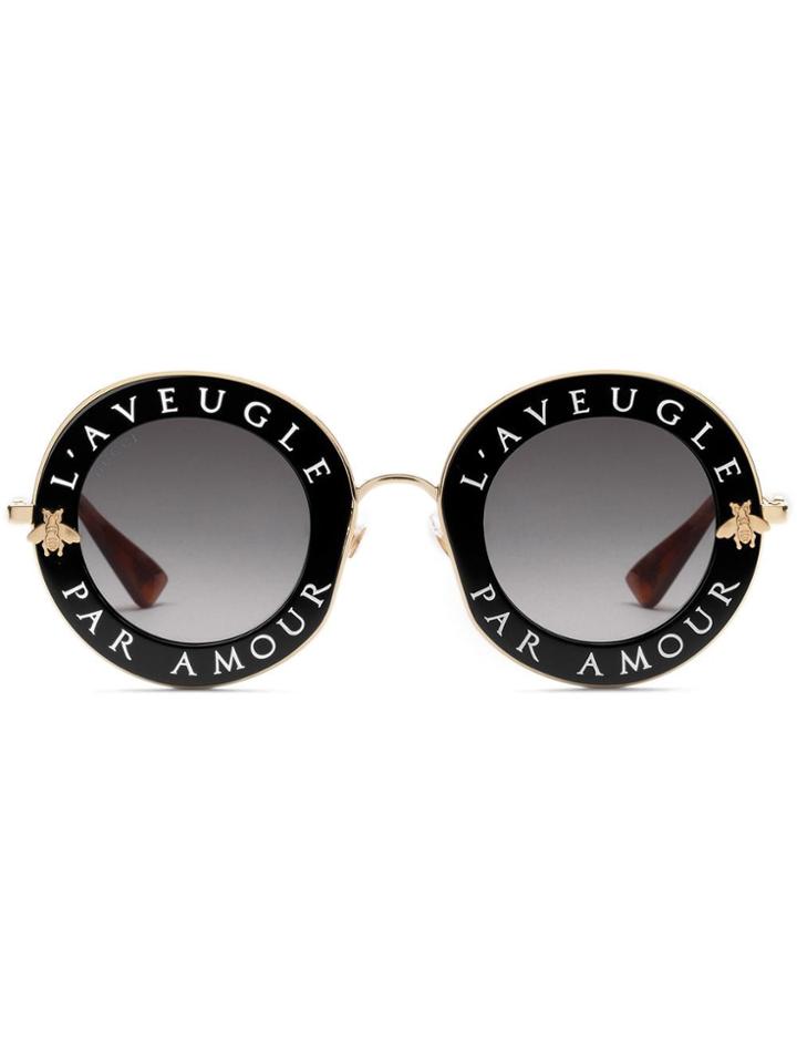 Gucci Eyewear Occhiali Da Sole Rotondi - Black