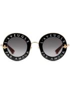 Gucci Eyewear Occhiali Da Sole Rotondi - Black