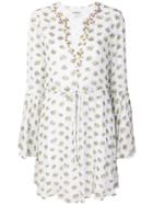 Essentiel Antwerp Embellished Daisy Print Mini Dress - White