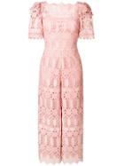 Temperley London Amelia Lace Jumpsuit - Pink & Purple