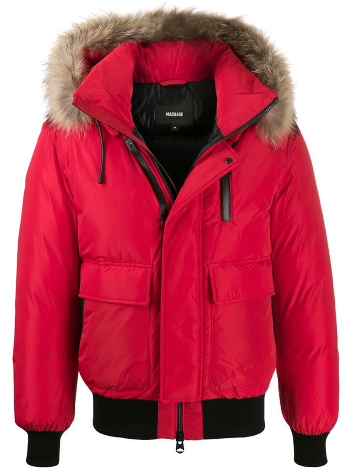 Mackage Nathan Padded Bomber Jacket - Red
