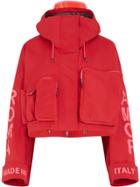 Fendi Roma Amor Short Hooded Parka - Red