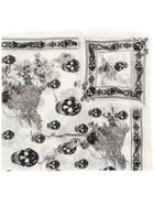 Alexander Mcqueen Eve And Skull Print Scarf - White