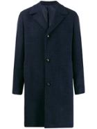 Mp Massimo Piombo Check Print Coat - Blue