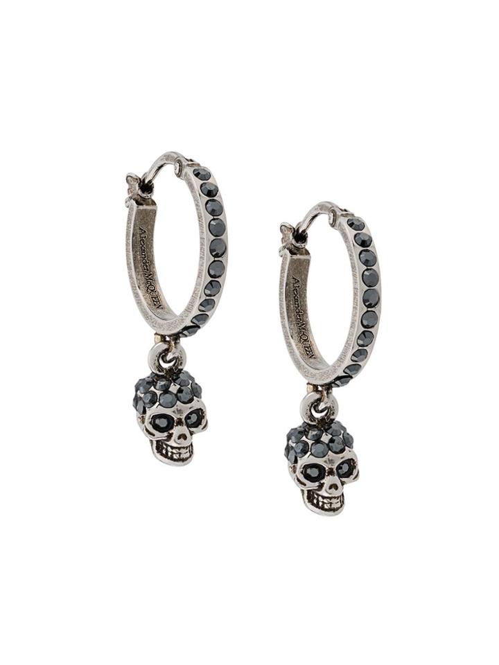 Alexander Mcqueen Skull Drop Earrings - Metallic
