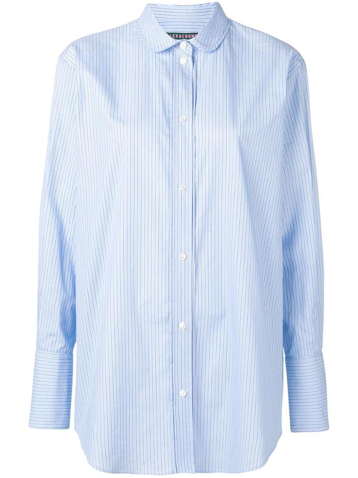 Alexa Chung Pinstripe Shirt - Blue