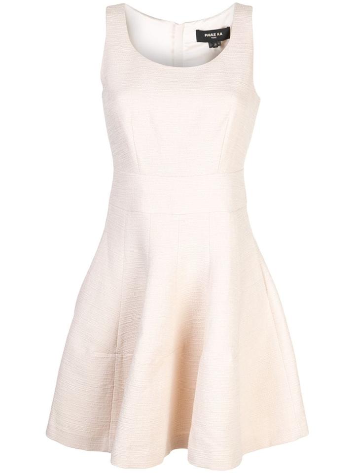 Paule Ka Sleeveless Flared Mini Dress - White