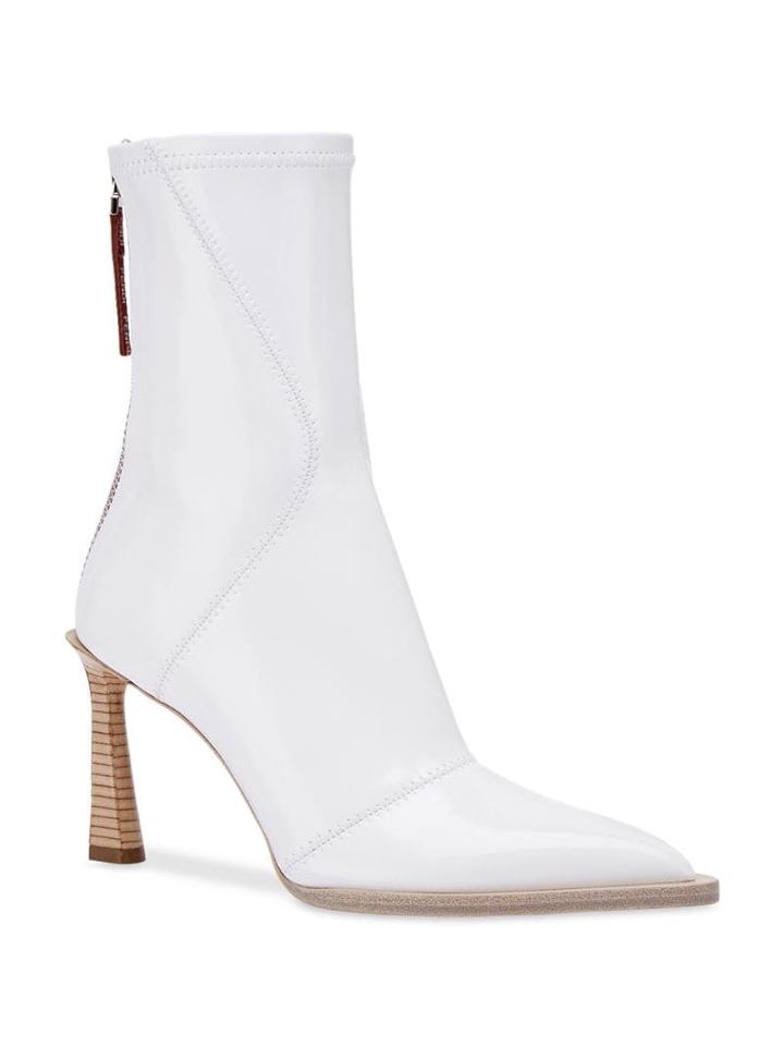 Fendi Fframe Structured Heel Ankle Boots - White