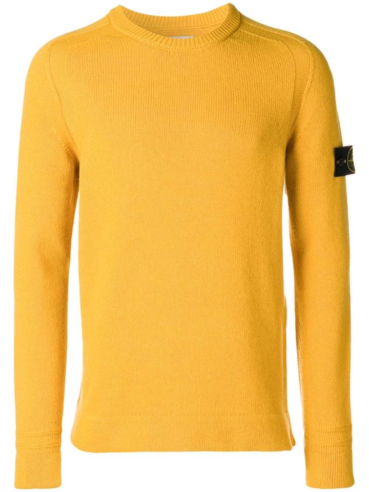 Stone Island Logo Patch Jumper - Yellow