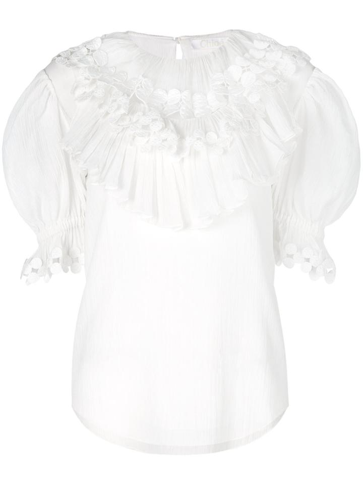 Chloé Frilled Medallion Blouse - White