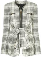 Alexander Wang Checked Tie-front Jacket - White