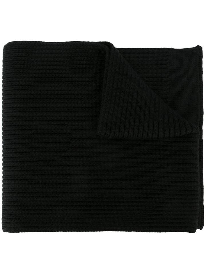 Dolce & Gabbana Ribbed Knit Scarf, Men's, Black, Virgin Wool