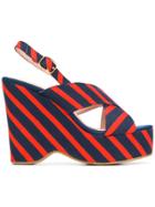Essentiel Antwerp Striped Platform Sandals - Blue