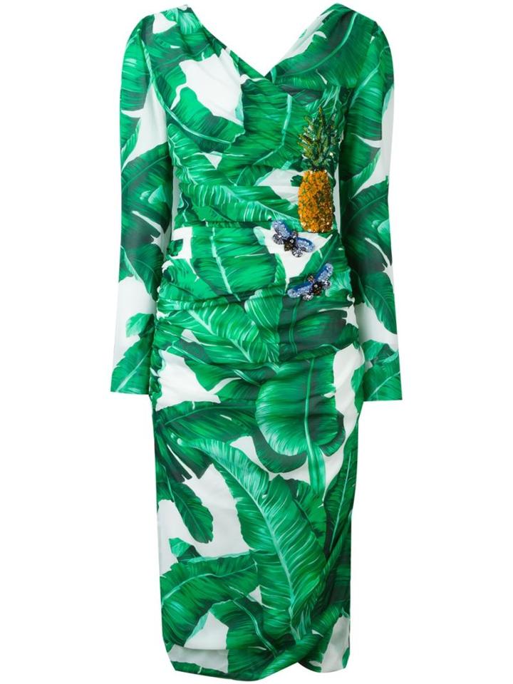 Dolce & Gabbana Embellished Printed Dress