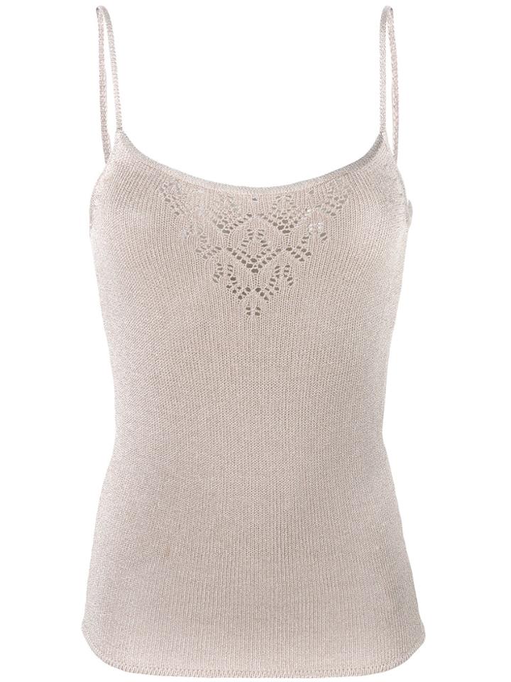 Armani Collezioni Knit Cami Top - Nude & Neutrals