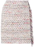 Adam Lippes Tweed Mini Wrap Skirt - White