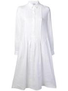 Aspesi Pleated Bib Shirt Dress - White