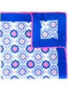 Kiton Floral Pattern Pocket Square, Men's, Pink/purple, Silk