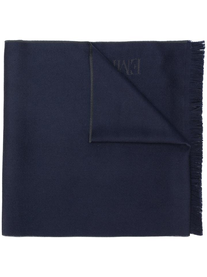 Emporio Armani Logo Intarsia Scarf - Blue
