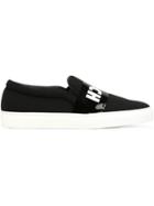 Joshua Sanders Don T Touch Slip-on Sneakers, Men's, Size: 44, Black, Leather/rubber/polyester