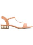 Nicholas Kirkwood Casati Pearl T-bar Sandals - Yellow & Orange