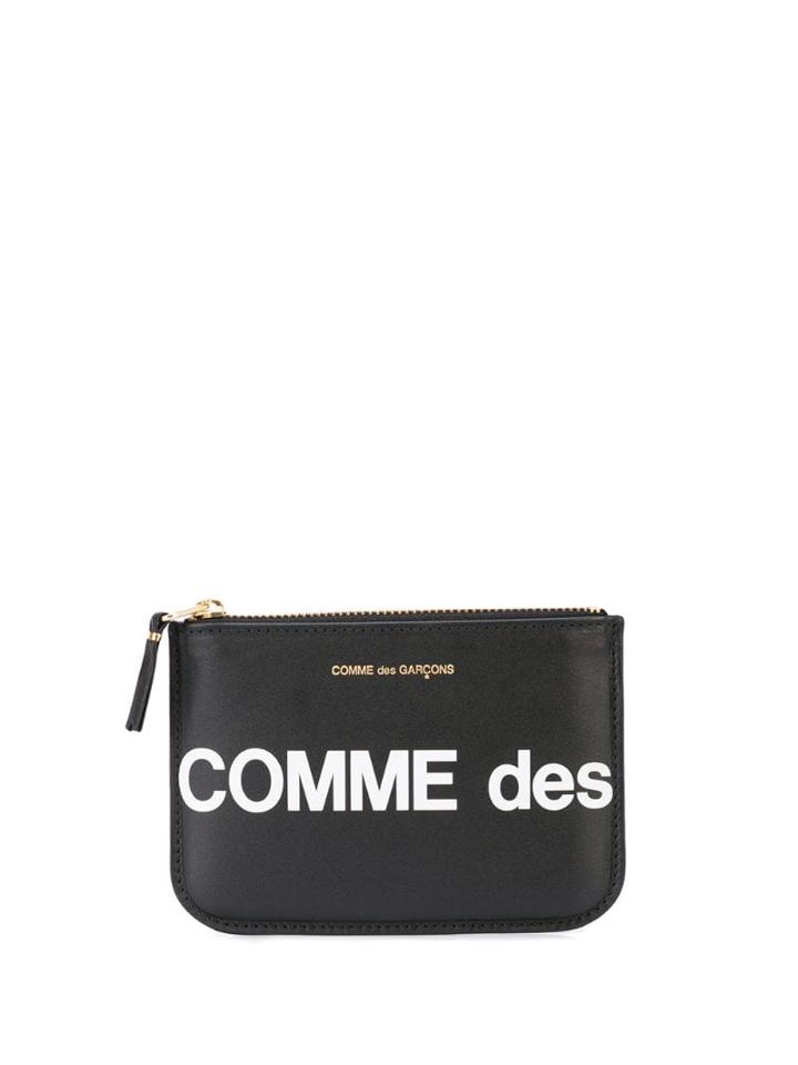 Comme Des Garçons Play Logo Print Zip Top Wallet - Black