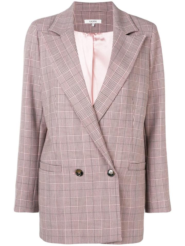 Ganni Checkered Blazer - Pink