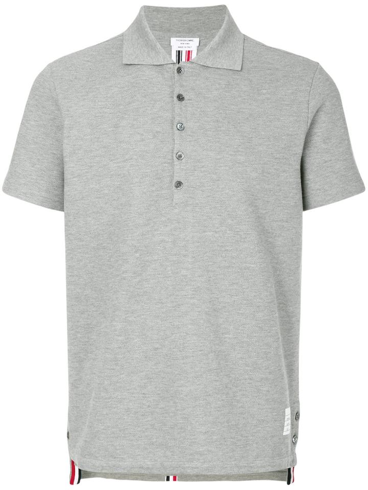 Thom Browne Center-back Stripe Relaxed Fit Short Sleeve Pique Polo -