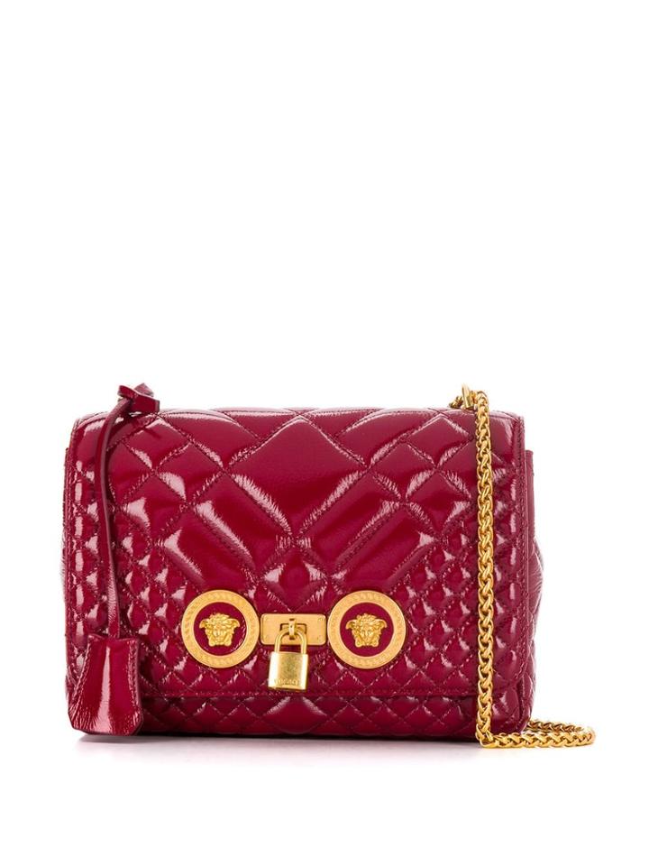 Versace Medusa Foldover Shoulder Bag - Red