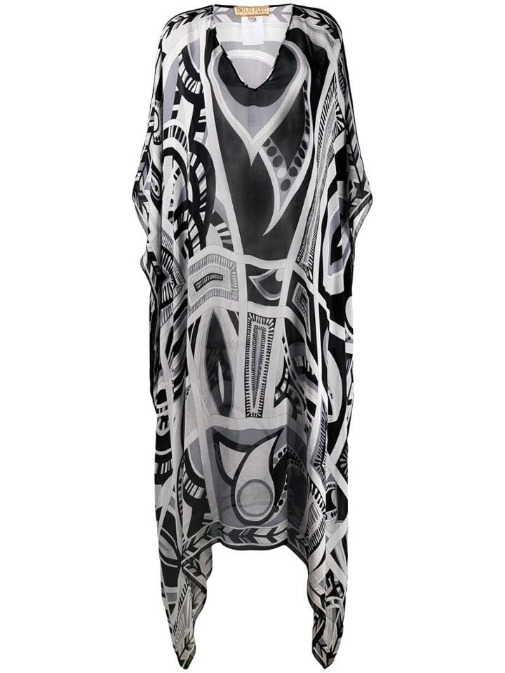 Emilio Pucci Pre-owned 2000's Printed Kaftan Dress - Black