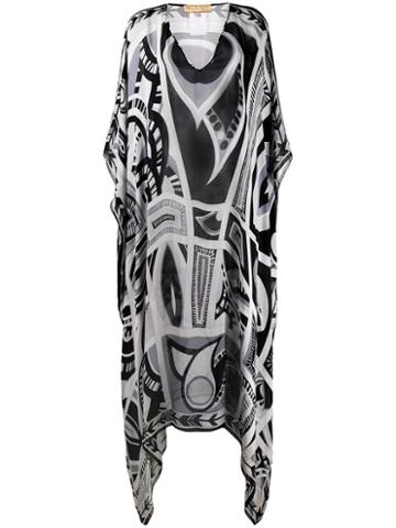 Emilio Pucci Pre-owned 2000's Printed Kaftan Dress - Black