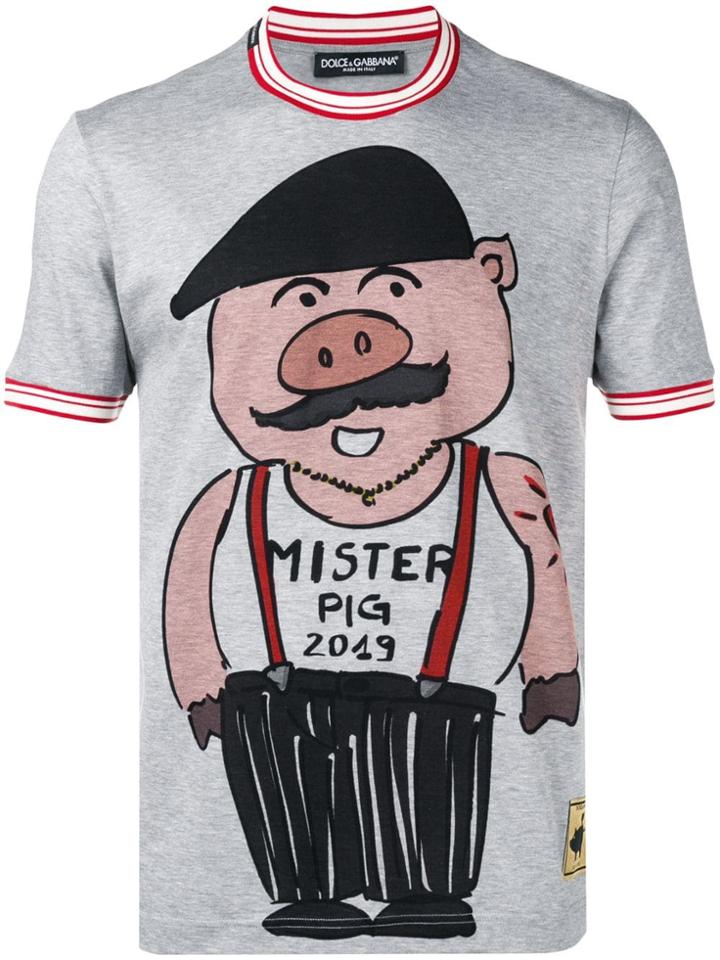 Dolce & Gabbana Mister Pig T-shirt - Grey