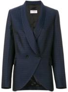 Alberto Biani Patterned Double Breasted Blazer - Blue